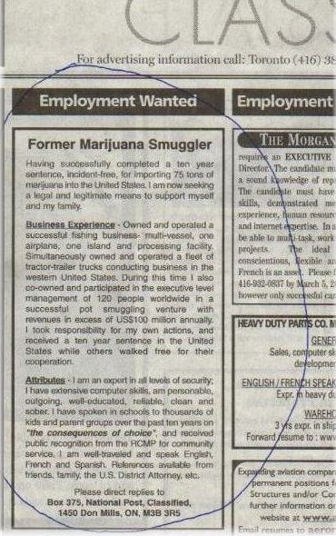 employment wanted ad