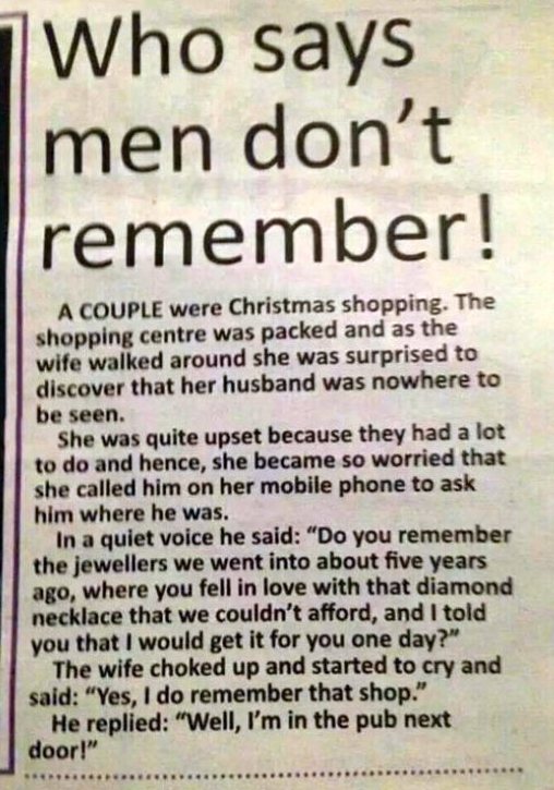 Who Says Men Don't Remember