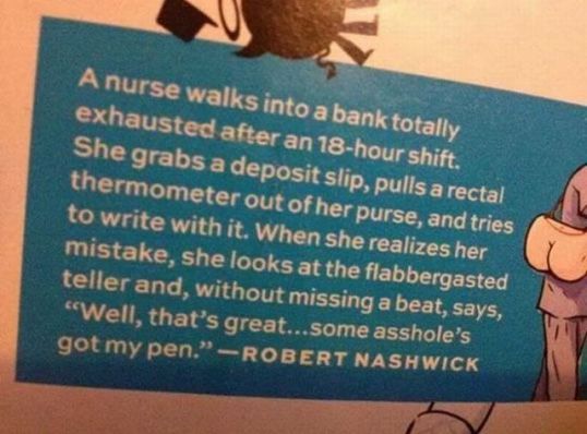 A Nurse Walks Into a Bank