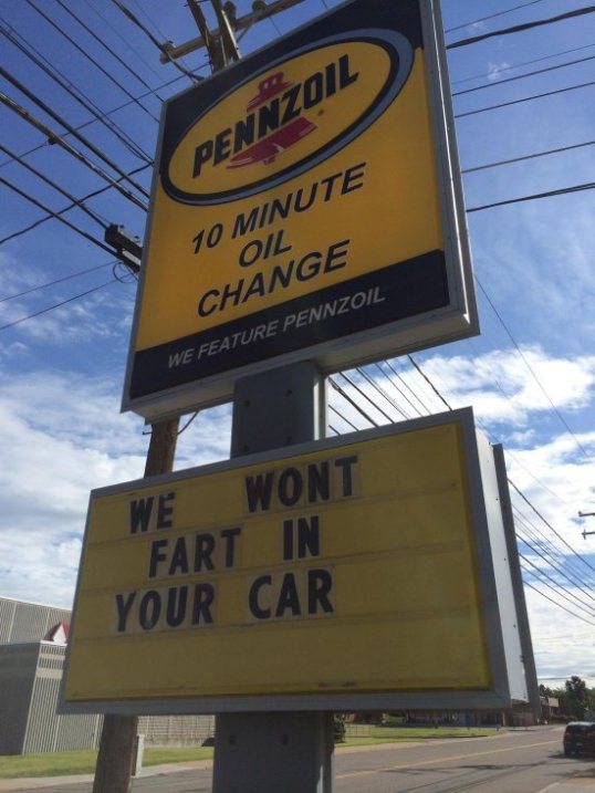 We won't fart in your car